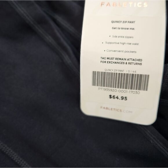 🌟 2 for $25 Fabletics Quincy Zip Pant S/4-6 Black - Picture 4 of 5